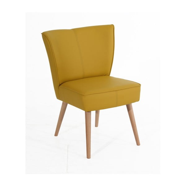 Dzeltens mākslīgās ādas krēsls Max Winzer Beni Imitation