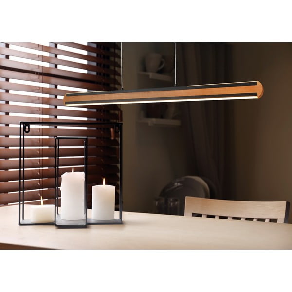 Melna/dabīga toņa LED piekaramā lampa Deacon – Trio-image-1