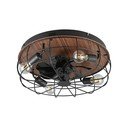 Matēti melna/brūna griestu lampa ar tālvadību/ar ventilatoru Trondheim – Reality