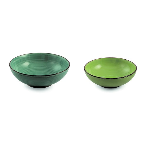 2 zaļo keramikas salātu trauku komplekts Villa d'Este