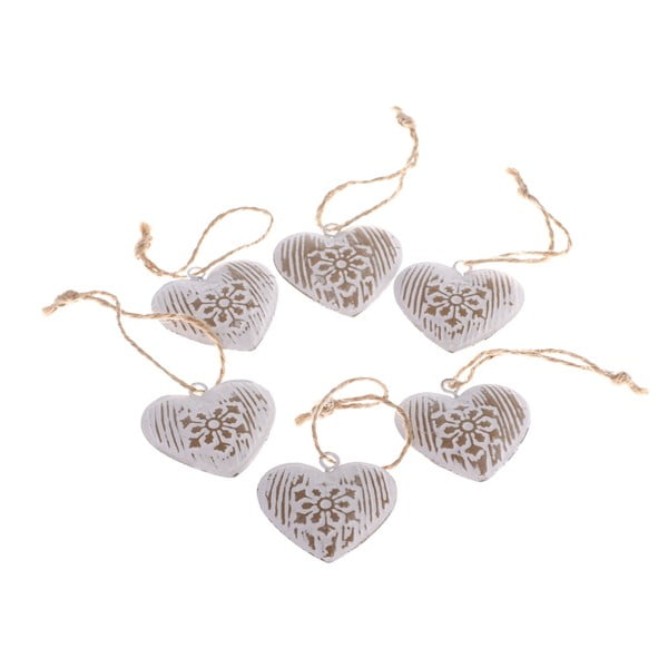 6 dekoratīvo piekaramo sirsniņu komplekts Dakls Hearts
