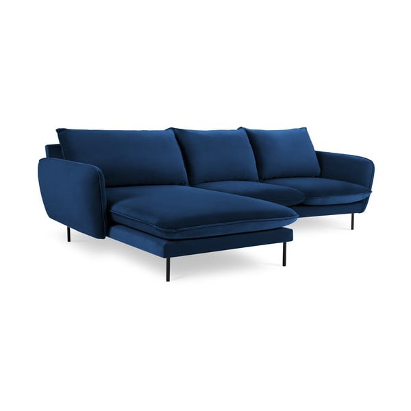 Zils samta stūra dīvāns (kreisais stūris) Vienna – Cosmopolitan Design