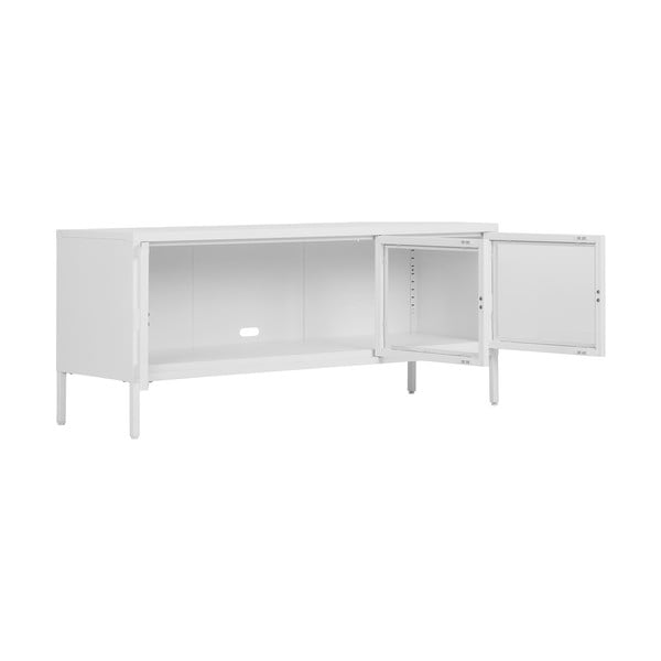 Balts metāla TV galdiņš 130x55 cm Brisbane – House Nordic-image-3