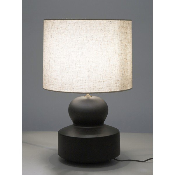 Melni bēša keramikas galda lampa Westwing Collection Georgina, augstums 52 cm-image-1
