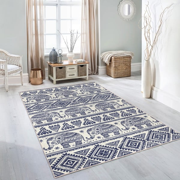 Zils mazgājams celiņa paklājs 80x200 cm Elephant – Mila Home-image-1