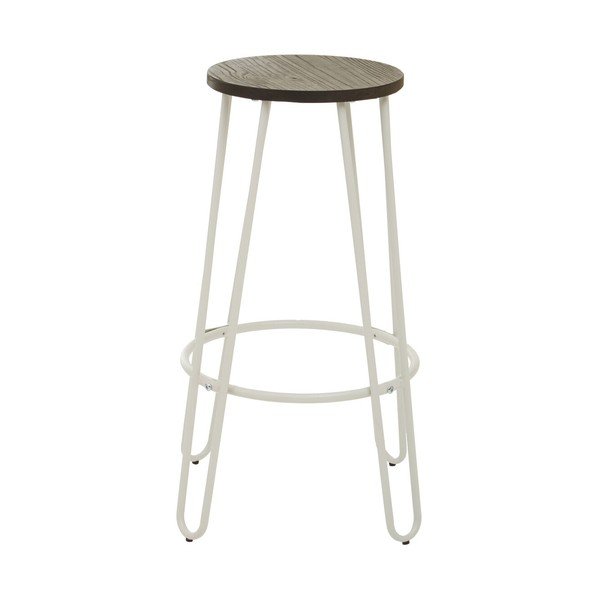 Balta/dabīga toņa gobas masīvkoka bāra taburete (sēdekļa augstums 75 cm) District – Premier Housewares-image-2