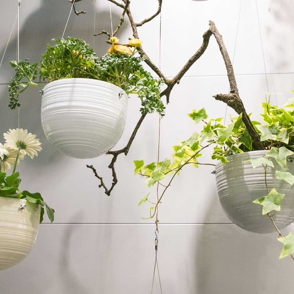 Balts keramikas pakarināms puķu pods Big Pots Bergamo, ø 18 cm-image-1