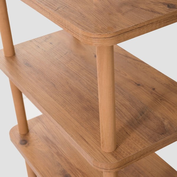 Dabīga toņa grāmatu plaukts ar priedes koka imitāciju 80x75 cm Step – Kalune Design-image-3