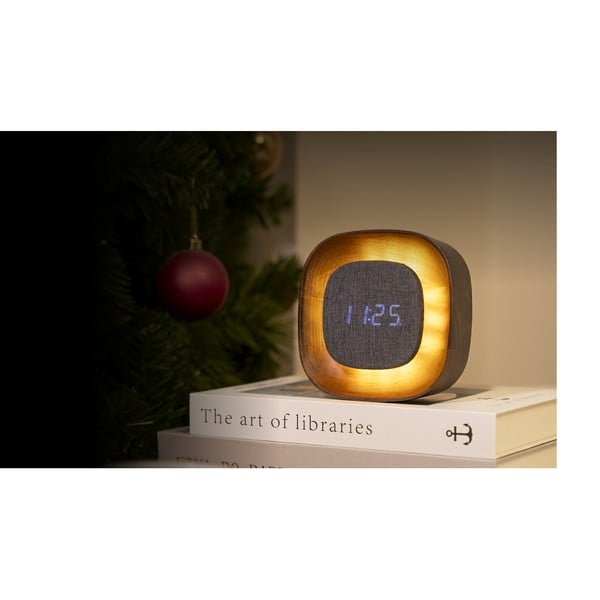 Digitāls modinātājpulkstenis Lumos Walnut – Gingko-image-3