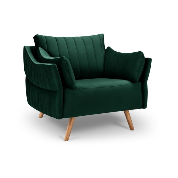 Tumši zaļš samta atpūtas krēsls Interieurs 86 Elysée
