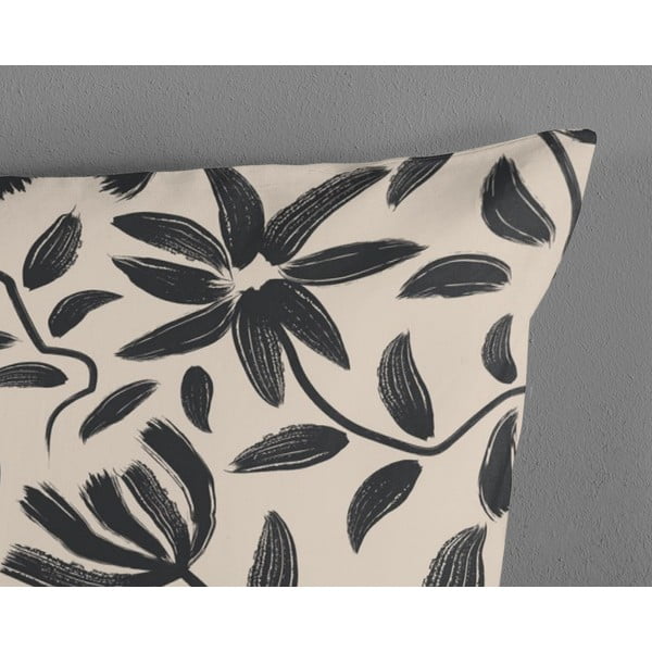 Melna/bēša divguļamā kokvilnas gultas veļa 200x220 cm Emilia – Good Morning-image-3