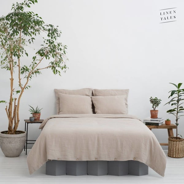 Smilškrāsas kaņepju šķiedras gultas veļa 200x140 cm – Linen Tales