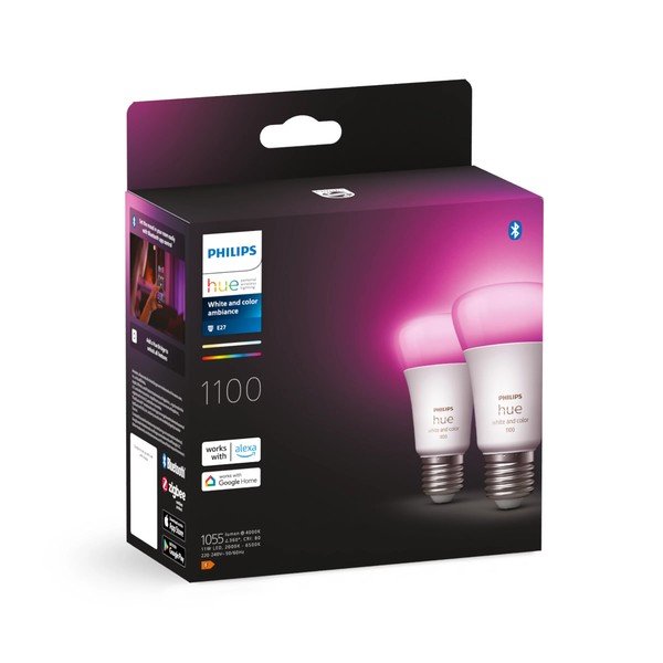 LED spuldzes ar E27 spuldžu ietveri (2 gab.), 11 W White and color ambiance – Philips Hue-image-2