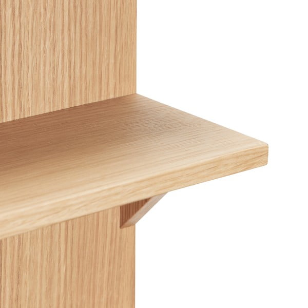 Dabīga toņa daudzlīmeņu sienas plaukts ar ozolkoka imitāciju 40 cm Straight – Hübsch-image-4