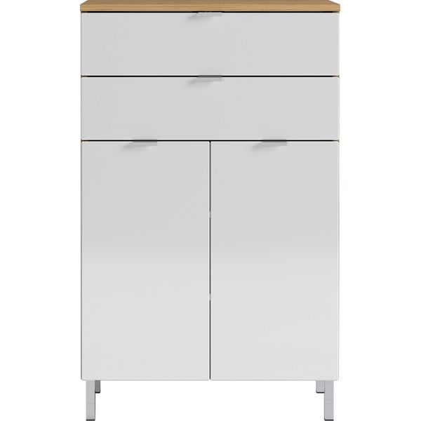 Balts skapis ar ozolkoka dekoru Germania Mauresa, augstums 97 cm-image-2