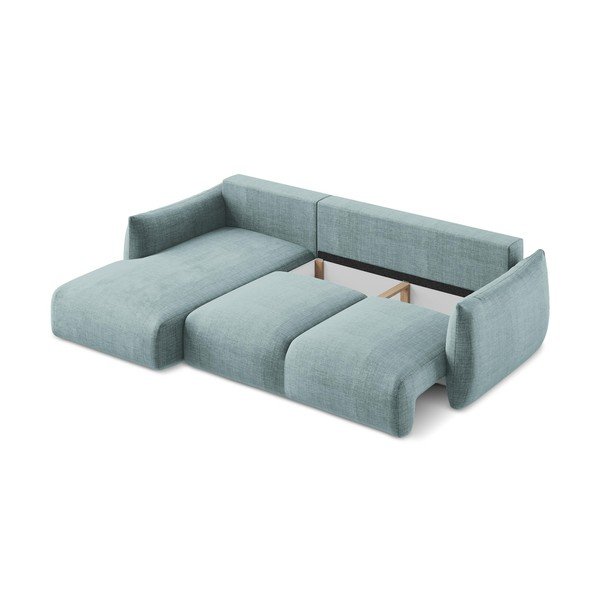 Zils salokāms stūra dīvāns (ar kreiso stūri/ar zvilni) Leila – Makamii-image-4