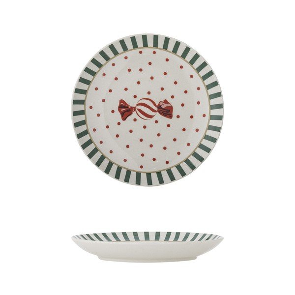 Balts deserta māla šķīvis ar Ziemassvētku motīvu ø 16 cm Yule – Bloomingville-image-3