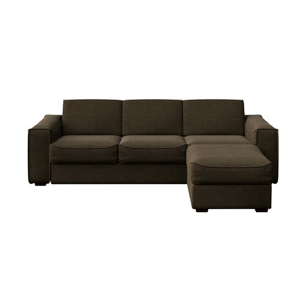 Tumši brūns stūra izvelkamais dīvāns Mesonica Munro, labais stūris, 308 cm