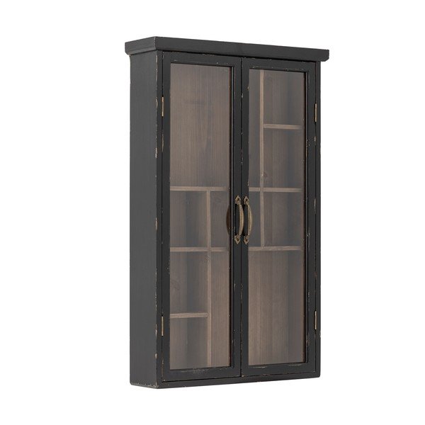 Melna egles masīvkoka piekarināma vitrīna 50x80x14 cm Hazem – Bloomingville-image-2