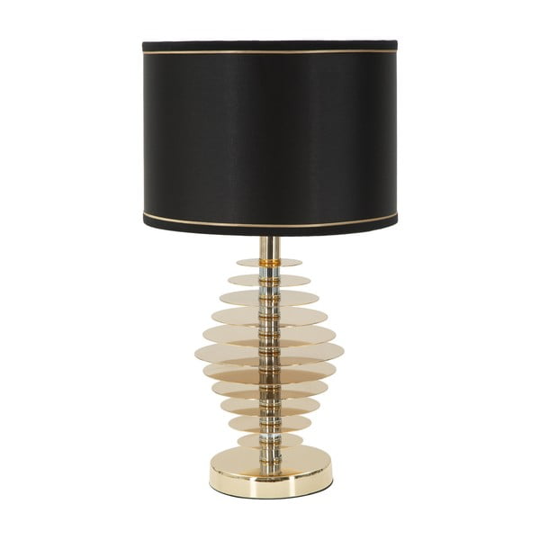 Melna galda lampa ar zeltītu dizainu Mauro Ferretti Round