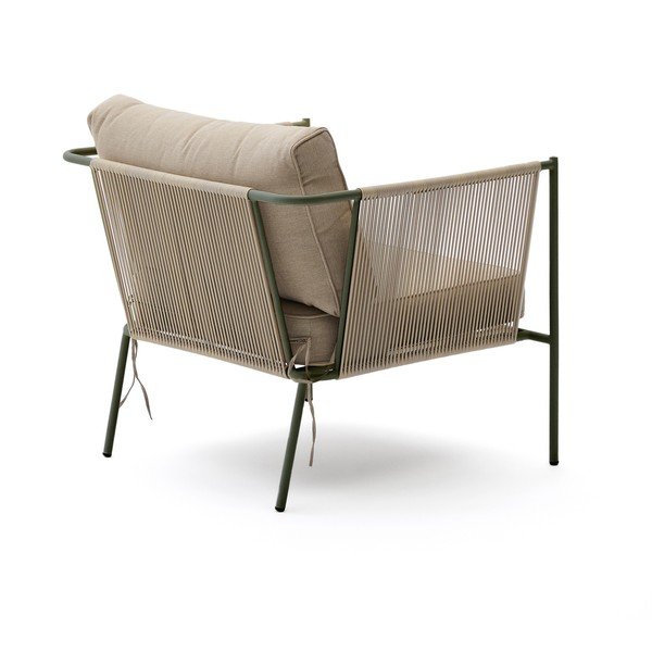 Zaļš/bēšs metāla dārza atpūtas krēsls Zivia – Kave Home-image-4