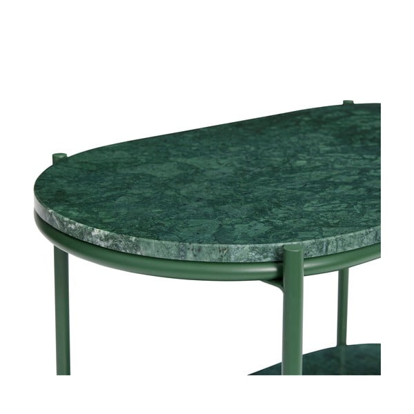 Tumši zaļš marmora žurnālgaldiņš 34x58 cm Nusa – Hübsch-image-3