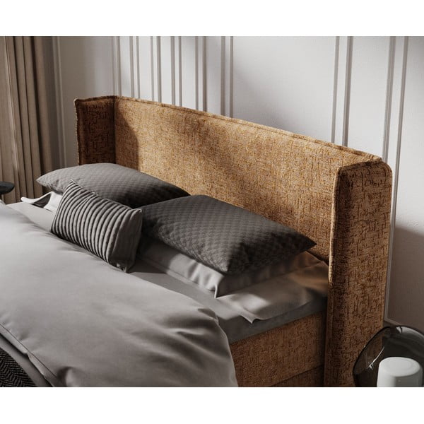 Oranža atsperu gulta ar veļas kasti 160x200 cm Passion – Maison de Rêve-image-4