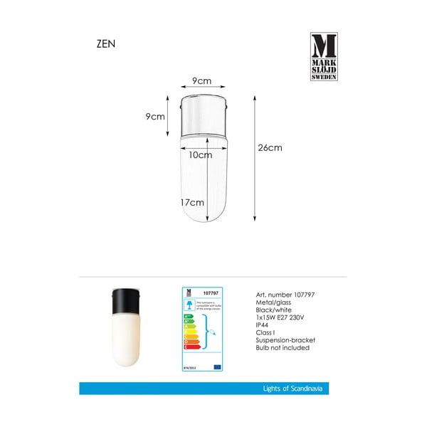 Melna griestu lampa Markslöjd Zen Ceiling Black-image-2