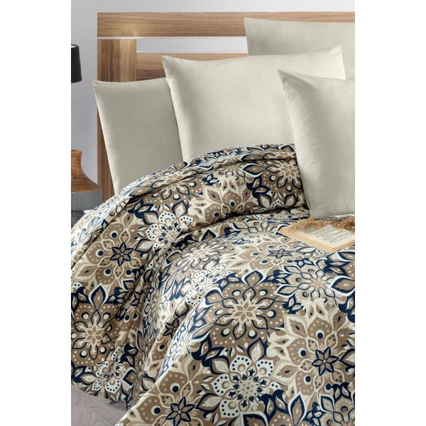 Brūns kokvilnas gultas pārklājs 200x230 cm Pique – Mila Home-image-1