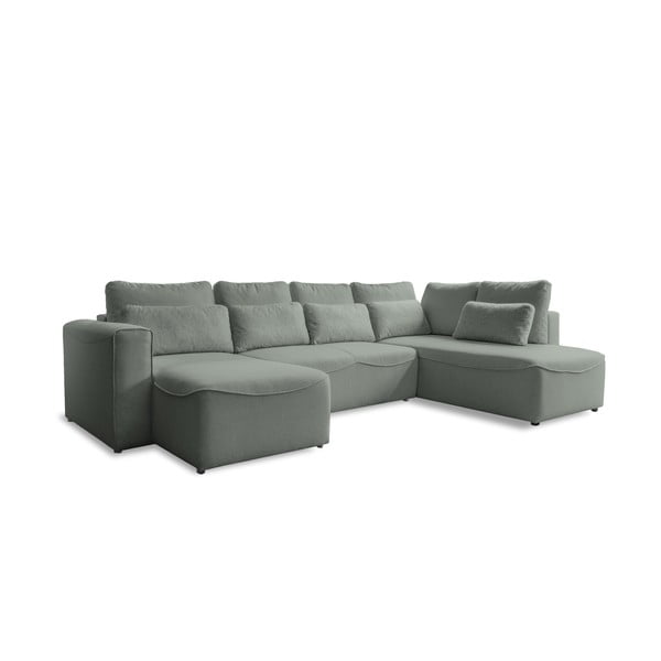 Gaiši zaļš izvelkamais stūra dīvāns (U veida) Homely Tommy – Miuform