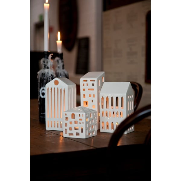 Balts keramikas svečturis Kähler Design Urbania Lighthouse High Building-image-2