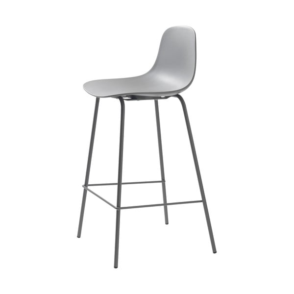 Pelēks plastmasas bāra krēsls (sēdekļa augstums 67,5 cm) Whitby – Unique Furniture-image-1