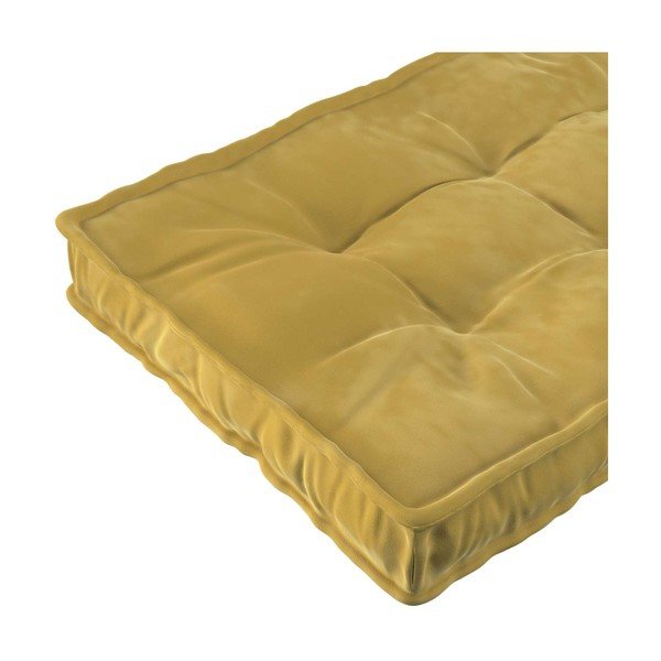Olīvzaļš bērnu matracis 60x120 cm Posh Velvet – Yellow Tipi-image-1