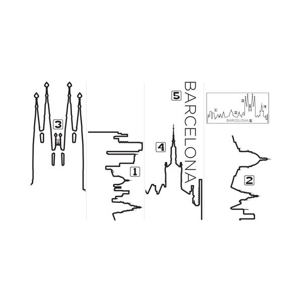 Sienas uzlīme pilsētas kontūras formā Ambiance Barcelona-image-2