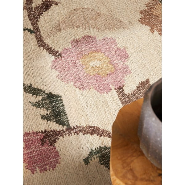 Krēmkrāsas ar rokām darināts džutas paklājs 200x300 cm Roya Violette – Elle Decoration-image-3