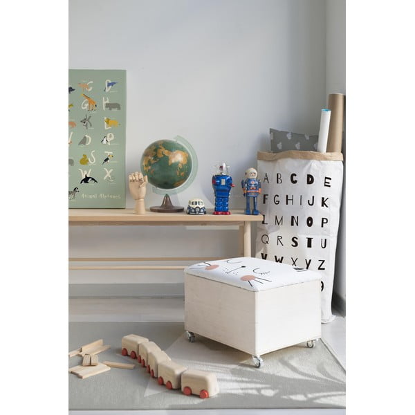 Uzglabāšanas kaste ar sēdvietu uz riteņiem Little Nice Things Cat-image-1