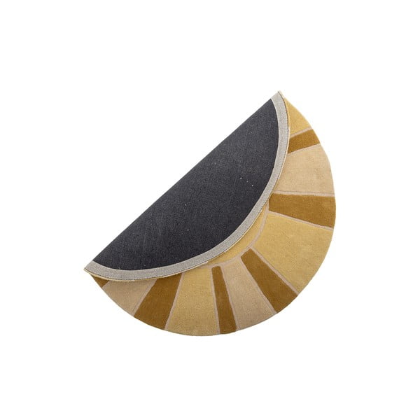 Bēšs/dzintara dzeltens vilnas bērnu paklājs ø110 cm Sun – Bloomingville Mini-image-4