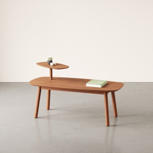 Brūns dižskābarža masīvkoka žurnālgaldiņš 56x120 cm Swivo – Umbra-image-1