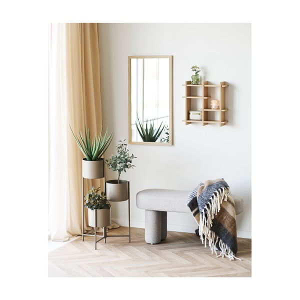 Dabīga toņa daudzlīmeņu sienas plaukts ar ozolkoka imitāciju 40 cm Olsberg – House Nordic-image-2