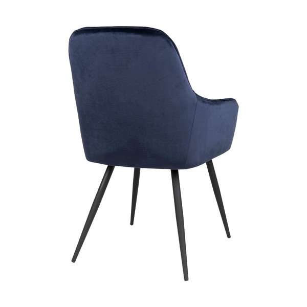 Tumši zili polsterēti ēdamistabas krēsli ar roku balstiem (2 gab.) Harbo – House Nordic-image-4