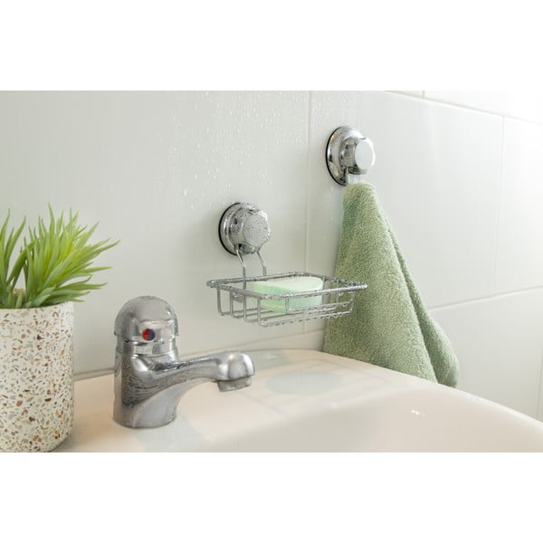 Sudraba krāsas tērauda pašturošs ziepju trauks Bestlock Bath – Compactor-image-4