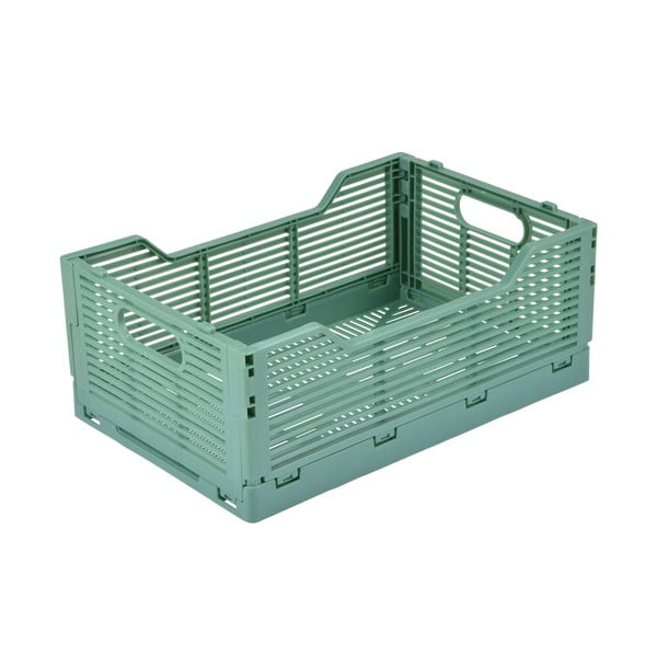 Gaiši zaļa plastmasas uzglabāšanas kaste 30x20x11.5 cm – Homéa