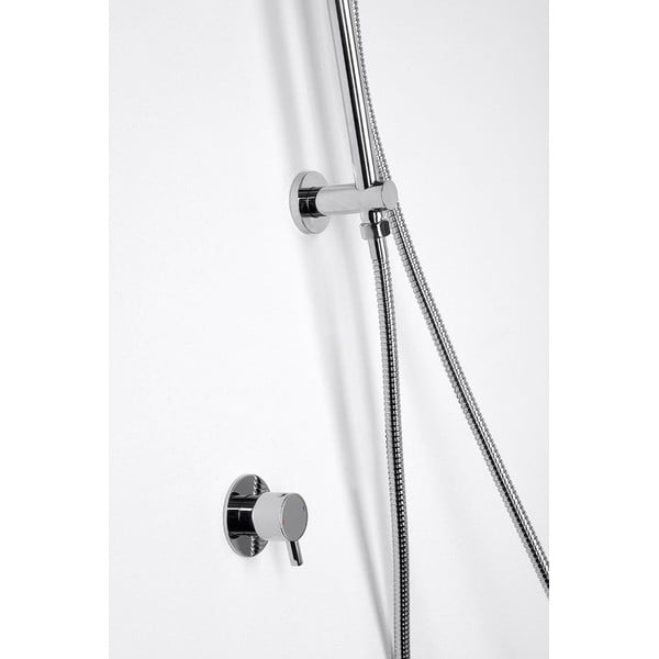 Spīdīgas sudraba krāsas misiņa sienas dušas stienis ar bīdāmu turētāju/ar ūdens izvadi 76 cm Daniela – Sapho-image-2