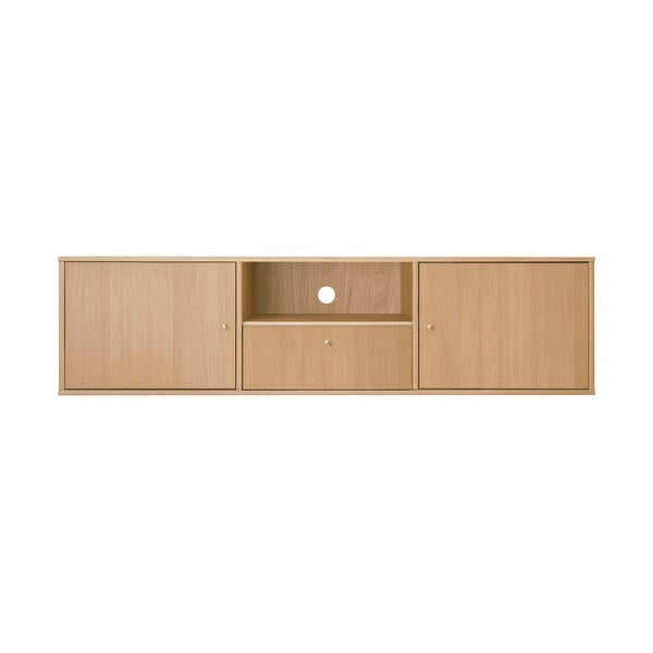 Dabīga toņa TV galdiņš ar ozolkoka imitāciju 161x42 cm Mistral – Hammel Furniture