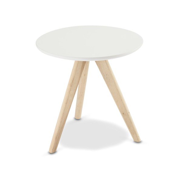 Balts kafijas galdiņš ar ozolkoka kājām Furnhouse Life, Ø 40 cm-image-2