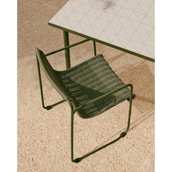 Zaļš metāla dārza krēsls Maurina – Kave Home-image-1