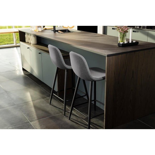 Gaiši pelēki polsterēti bāra krēsli (2 gab.) (sēdekļa augstums 65 cm) Wilma – Actona-image-2