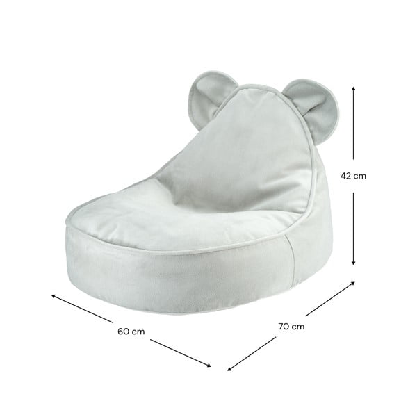 Piparmētru zaļš samta bērnu sēžammaiss Bear – Wigiwama-image-4