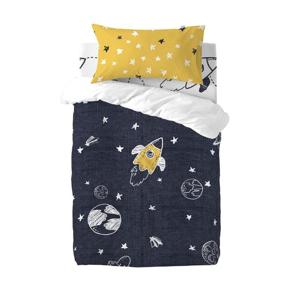 Vienguļamā bērnu kokvilnas gultasveļa Mr. Fox Starspace, 100 x 120 cm