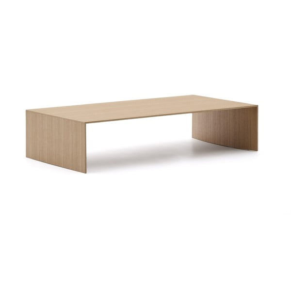 Gaiša dabīga toņa žurnālgaldiņš ar ozolkoka imitāciju 70x140 cm Litto – Kave Home